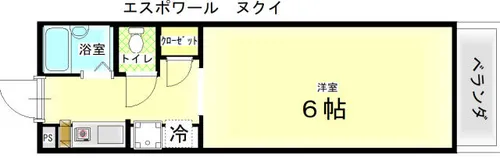 エスポワール ヌクイ【1階】の間取り