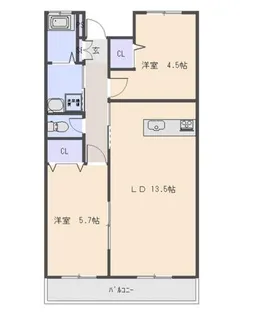 朝霧ライズコーポ【1階】の間取り