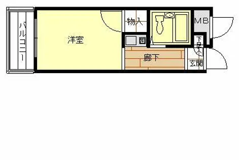 アップル天王寺【505号室】の間取り
