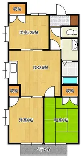 プレサージュ大木【2階】の間取り