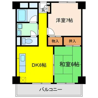 福島スカイハイツ【5階】の間取り