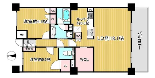 プラウド阪急塚口駅前【8階】の間取り