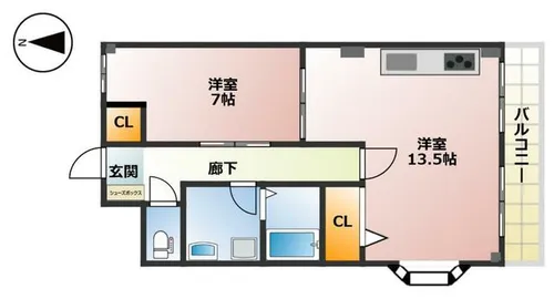 パレス大野【30A号室】の間取り