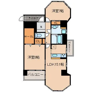 ポンプルムース【401号室】の間取り