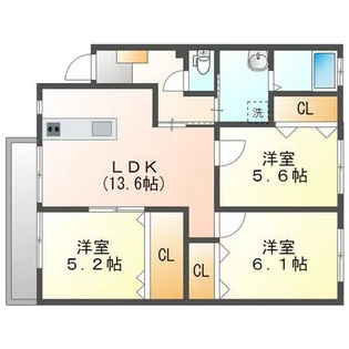 エスケイハイム【203号室】の間取り