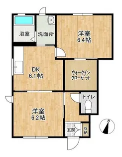 グリーンハウス城角D【101号室】の間取り