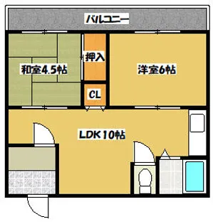 サンライズ野里【4-C号室】の間取り