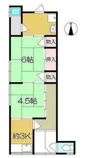 京都府宇治市五ケ庄寺界道【テラスハウス】の間取り