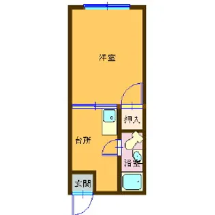 サンカレッジ鳥羽【201号室】の間取り
