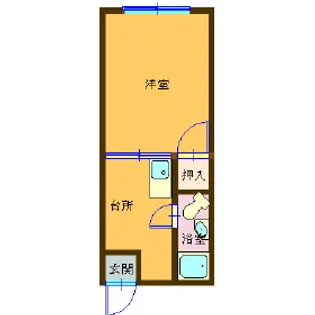 サンカレッジ鳥羽【201号室】の間取り