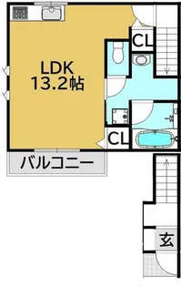 B コーポ愛知川【201号室】の間取り