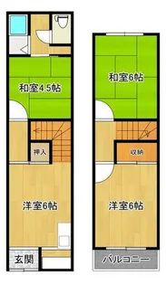 大阪府大阪市東淀川区豊新4丁目【テラスハウス】の間取り