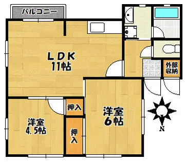 兵庫県姫路市飾磨区今在家3丁目【アパート】の間取り