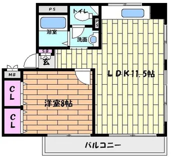 栄マンション【5階】の間取り