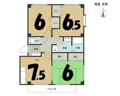 プレジデント篭屋 3階【3階】の間取り