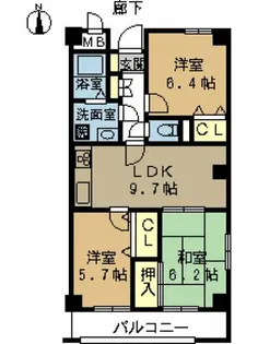 一力グランドマンション【3階】の間取り