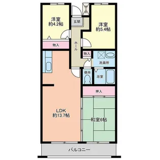 北九州市住宅供給公社 ルワージュ企救丘【1号室】の間取り
