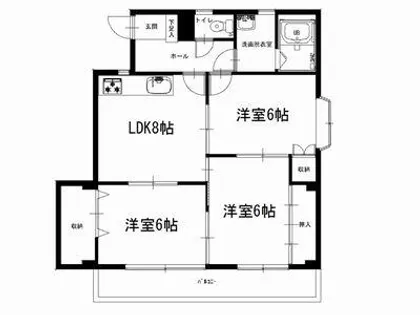 ラ・ネージュ D棟【D-202号室】の間取り