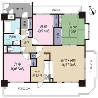 藤和シティコープ鳥飼【604号室】の間取り