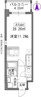グラティア御所東【4階】の間取り