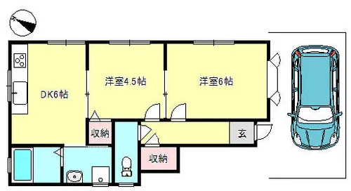 ハイツオー【1号室】の間取り