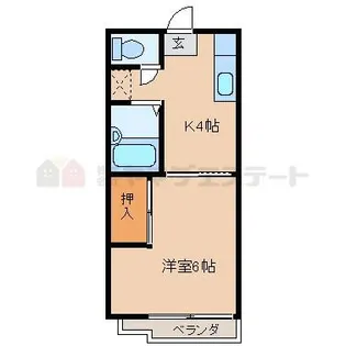 えぐちコーポラス【B205号室】の間取り