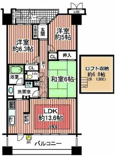 キングスクエアヴィルジア大阪【15階】の間取り