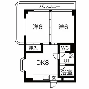 ヴィヴァーチェ千本【301号室】の間取り