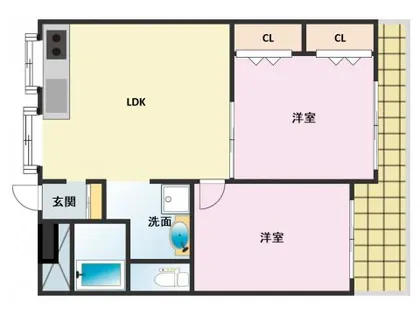 住吉グリーンハウス【10号室】の間取り
