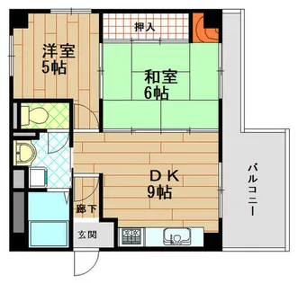 フレール長田室内西【5階】の間取り