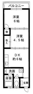 西山ハイツ【2階】の間取り