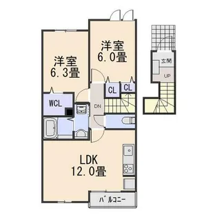 京都府木津川市梅美台2丁目【アパート】の間取り
