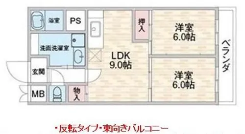 靭公園パークマンション【2階】の間取り