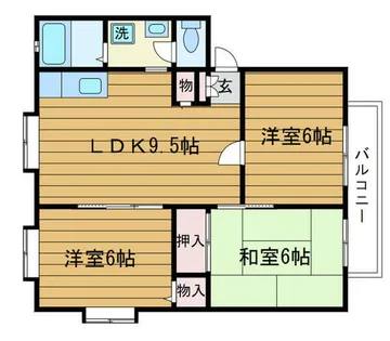 フラワーガーデンB【2階】の間取り