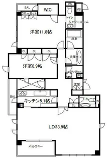 パレス帝塚山【2階】の間取り