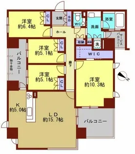 グランドメゾン百道浜オーシャン&フォレスト【8階】の間取り