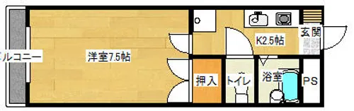 パークサイド若葉【302号室】の間取り