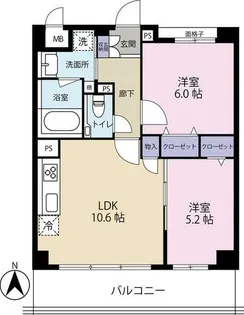 リュー・クレール【2階】の間取り