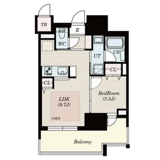 シティホーム札幌ステーションフロント【802号室】の間取り
