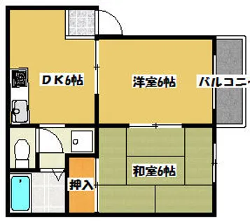 コスモハイツ南【2階】の間取り