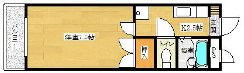 パークサイド若葉【4階】の間取り