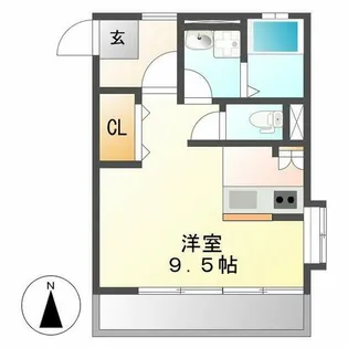 錦コーポラス【A-1号室】の間取り