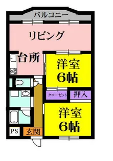 シュロス越地【3階】の間取り