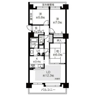 ベルエール宮の森【1002号室】の間取り