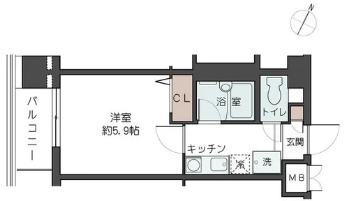 レジデンス篠原中町【105号室】の間取り