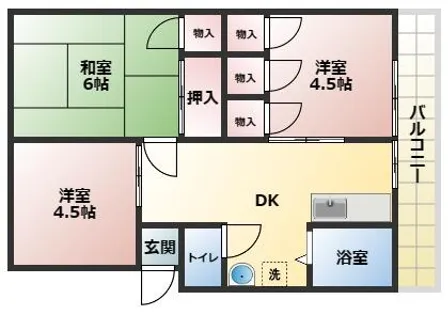 アーバン朝来【13号室】の間取り