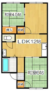福岡県北九州市若松区畠田1丁目【アパート】の間取り