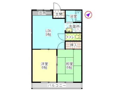 コーポソラガヤ【202号室】の間取り