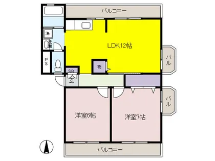 芦屋東山プリンス【2階】の間取り