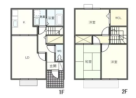 奈良県奈良市学園南1丁目【テラスハウス】の間取り